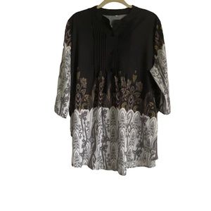 Bohemian Stretch Printed Casual Top Size 5XL